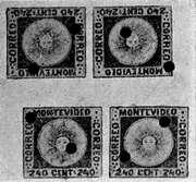 Según el articulo de referencia se trata de ejemplares verdaderos realizados como pruebas de impresión o ensayos. Pertenecía a la colección de Vicente Ferrer y son los únicos conocidos.