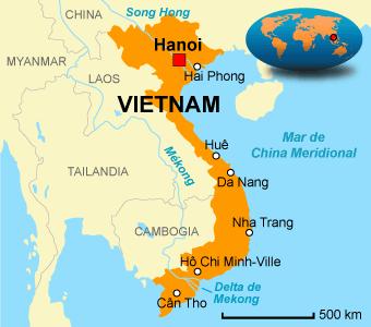 República Socialista de Vietnam País de la Península Indochina en el Sudeste asiático Limita con China al norte, Laos al noroeste y Camboya al suroeste.