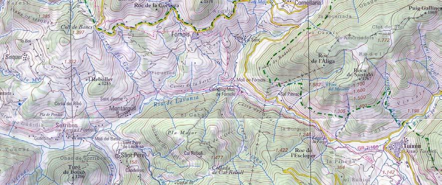 Figura 4.1: Localización del Barranco del Tordó. Plano topográfico escala 1:50000 de l Alt Urgell.