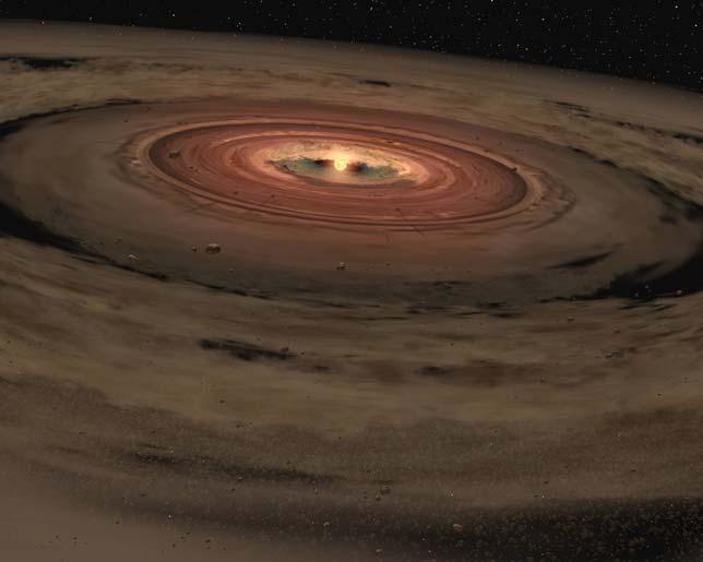 El Sistema Solar se inició hace aprox 4600 Ma A partir de la fragmentación y colapso gravitacional de una nébula (nube de gas y polv) formada debido a la explosión de una supernova (estrella de 2ª 2