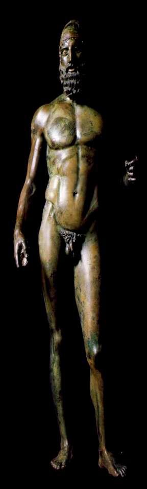 LA CONQUISTA RACIONAL DEL MUNDO: Escultura Griega 06 Bronce de Riace (hombre con yelmo) bronce encontrado en 1972 in mar de