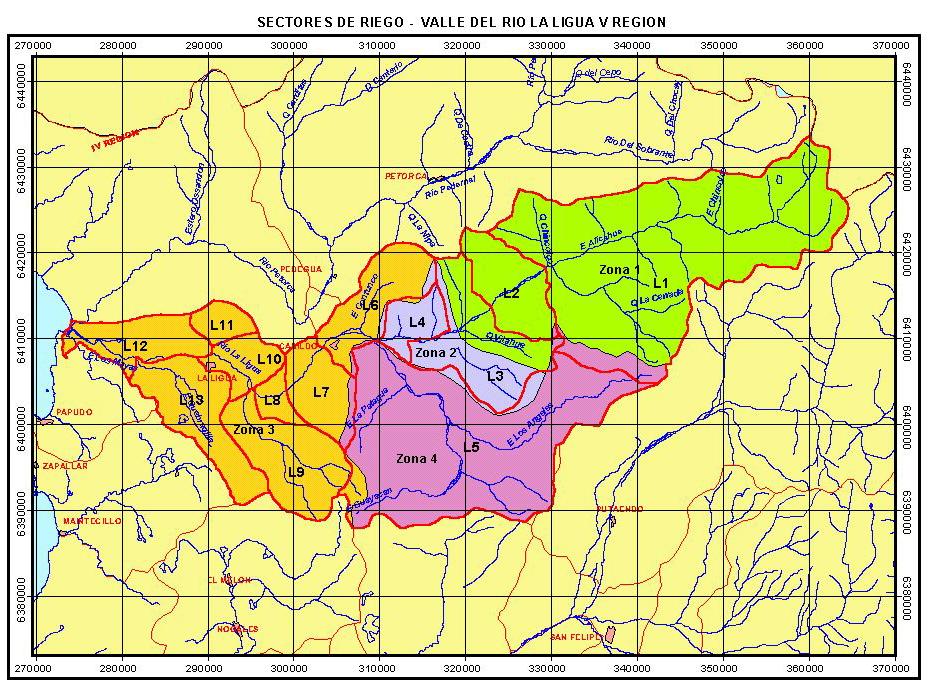 3. El Informe Técnico N 54, del 5 de marzo de 2004 Actualización de los recursos hídricos subterráneos, Acuífero Cuenca del Río La Ligua, Va Región SDT N 166 de marzo de 2004 agrupa los 13 sectores