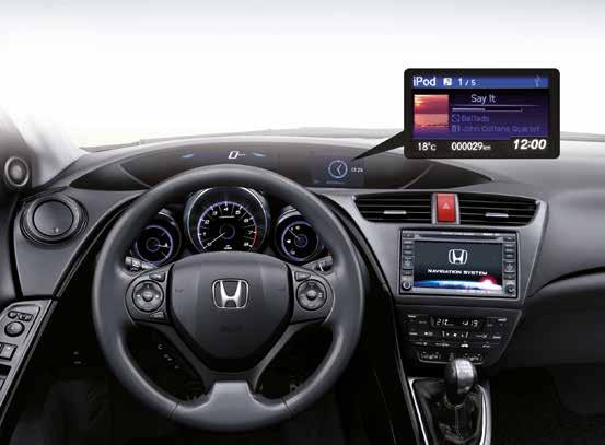 sonora a través de los controles de audio montados en el volante y tu elección se mostrará en la pantalla inteligente multi-información (i-mid).