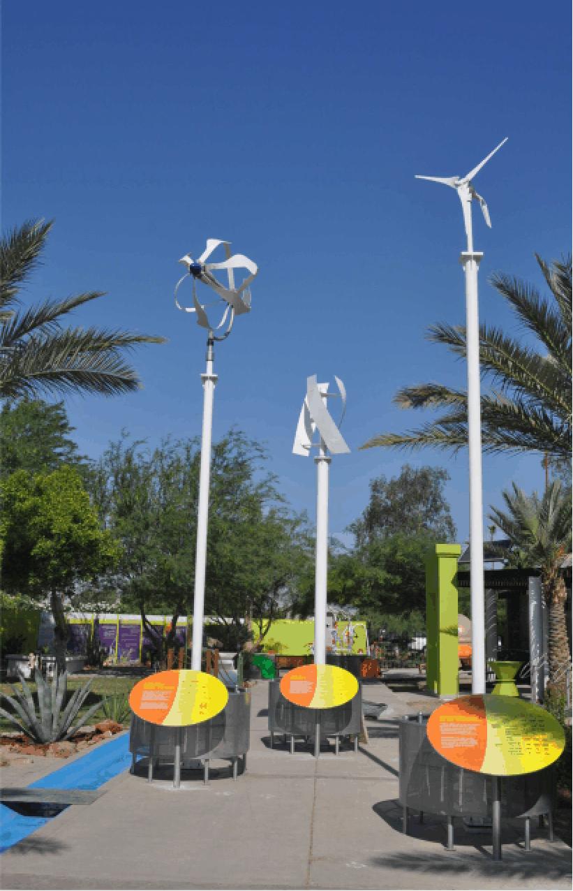 EXHIBICIÓN: AEROGENERADORES Esta exhibición contendrá 3 generadores eólicos para generar energía mediante la fuerza del viento.