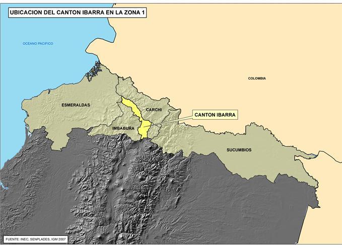 FICHA DE CIFRAS GENERALES CANTÓN Cantón IBARRA, Provincia de IMBABURA se encuentra en la Zona 1 de planificación.