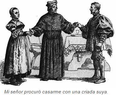 En ese tiempo el señor Arcipreste de San Salvador, lo casó con una criada que él tenia.