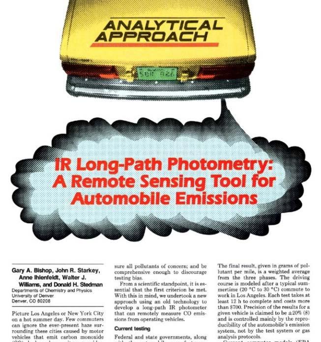 1. Introducción: 1987 (Universidad de Denver, USA) : desarrollo del primer sistema de detección remota óptica aplicado a la medida de emisiones de vehículos. Gary A. Bishop, John R.