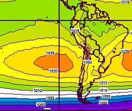 Intensidad del anticiclón subtropical del Pacífico suroriental