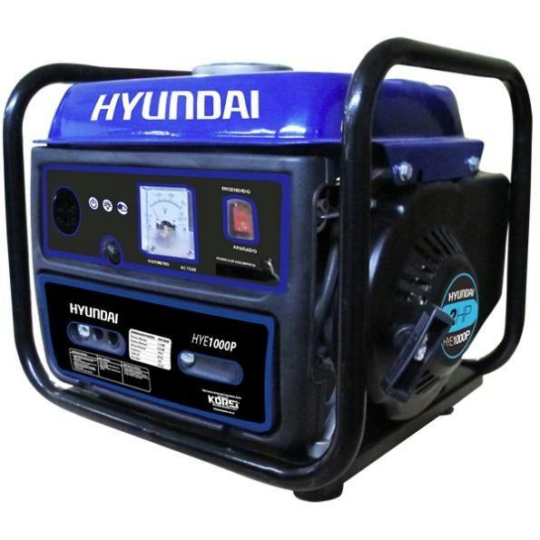 Generador portatil a gasolina de 2 tiempos, 1000W monofásico HYE1000P Salidas: 12V/8.