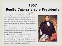 En octubre de 1867 fue electo Presidente Constitucional de