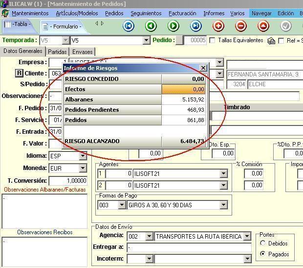 El usuario puede establecer ordenaciones en las columnas incluso imprimir los datos mostrados en la rejilla.