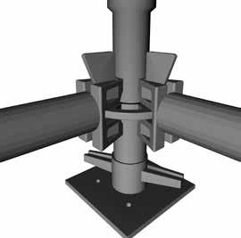 Si el andamio es de 2 m + 1 se instalan los m de baranda, se instalan verticales de 1 m. Si rodapiés.