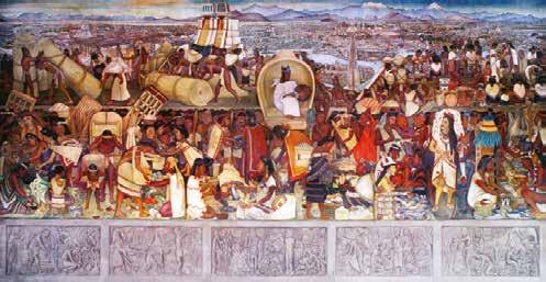 2 3 Introducción > El mercado de Tlatelolco Fotografía del Mural de Diego Rivera en el que se representa el mercado de Tlatelolco.