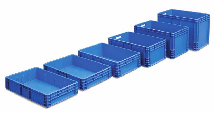 Eurocajas Cajas de plástico de distintas alturas muy adecuadas para almacenes miniload u otras aplicaciones como páternosters, picking manual o dinámico.