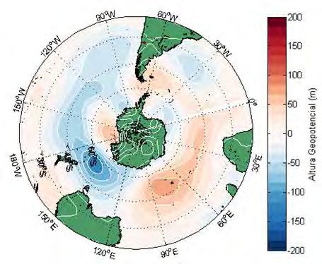La Figura 10 muestra el índice de Oscilación Antártico para el 03 de septiembre del