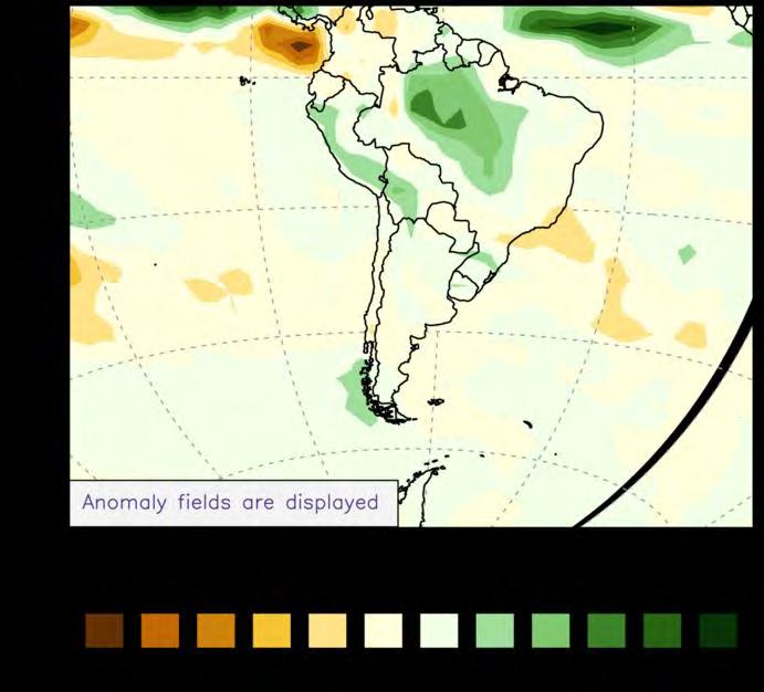 5.6.2.2 Octubre 2016 Se pronostica precipitación sobre lo normal (Figura 30), en las regiones de Aysén y Magallanes, principalmente en la zona costera.