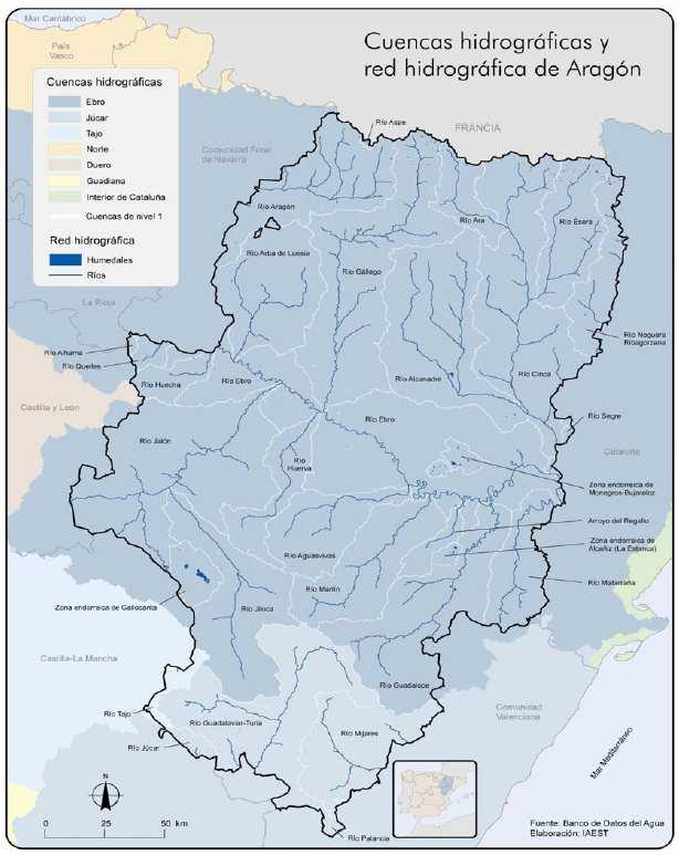 relación con la superficie regable (en torno al 1%), y no presenta problemas en relación con la calidad de sus agua, El 99% de los regadíos aragoneses se sitúan en la Cuenca Hidrográfica del Ebro, en