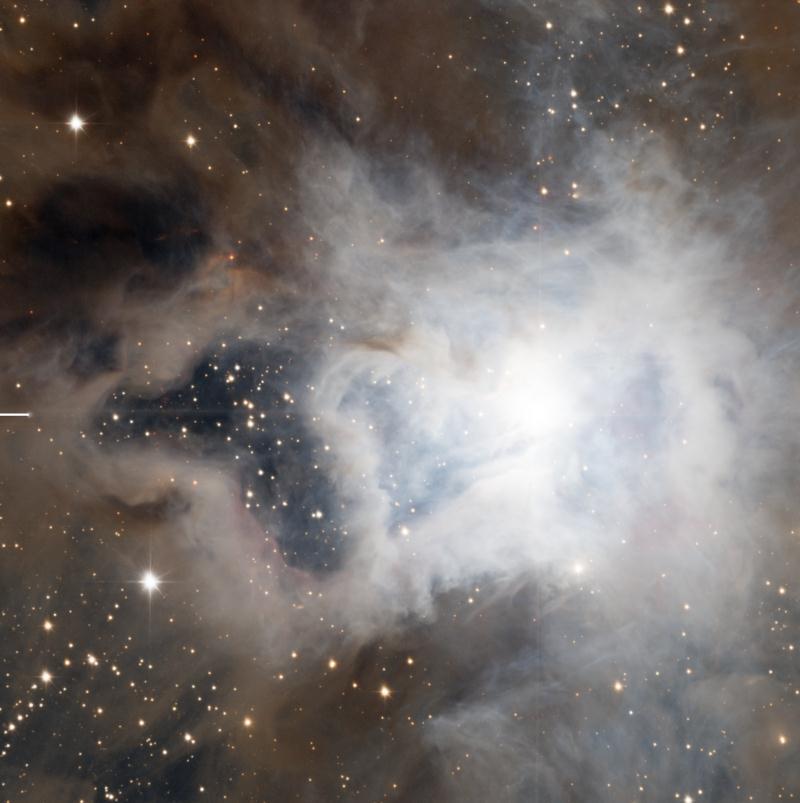 Figura 1 - la imagen estirada de NGC 7023. El primer paso es obvio: para comprimir el rango dinámico de la imagen con la herramienta HDRWaveletTransform (HDRWT).