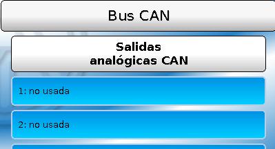 Bus CAN Entradas digitales CAN Se pueden programar hasta 64 entradas digitales CAN. Estas se establecen introduciendo el número de nodo del emisor así como el número de la salida CAN del nodo emisor.