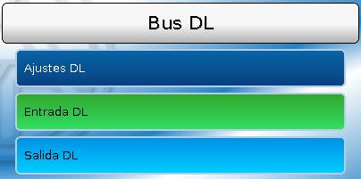 Este menú contiene todos los datos y ajustes necesarios para la conformación de una red de bus DL. El cableado de una red de bus DL se describe en las instrucciones de montaje del regulador.
