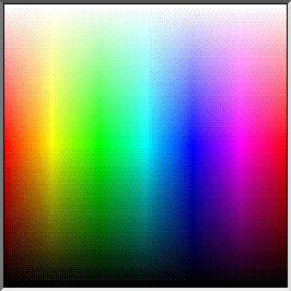 En la imagen superior puedes ver cómo evolucionan los colores con la luminosidad, desde los colores poco luminosos, en la parte inferior de la imagen,