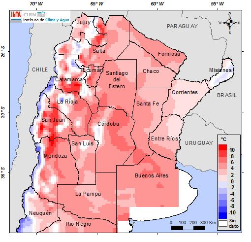 En las restantes áreas de la región Pampeana, Chaqueña, NOA, Cuyo y Patagonia se esperan lluvias inferiores a lo normal o normales (Fig. 17). Fig.