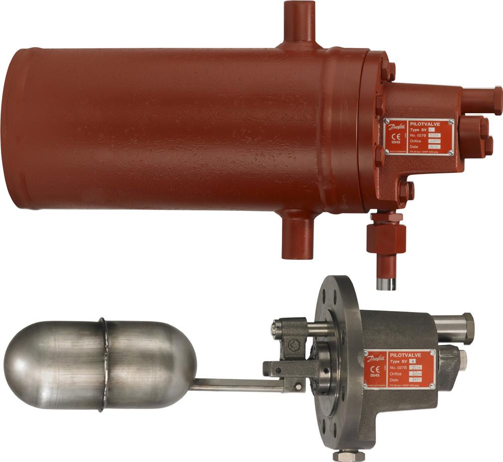 Folleto técnico Válvulas de flotador Tipos SV 4, SV 5 y SV 6 Los SV 4-6 se utilizan para baja presión como regulador modulante de nivel de líquido en sistemas de refrigeración, congelación y aire