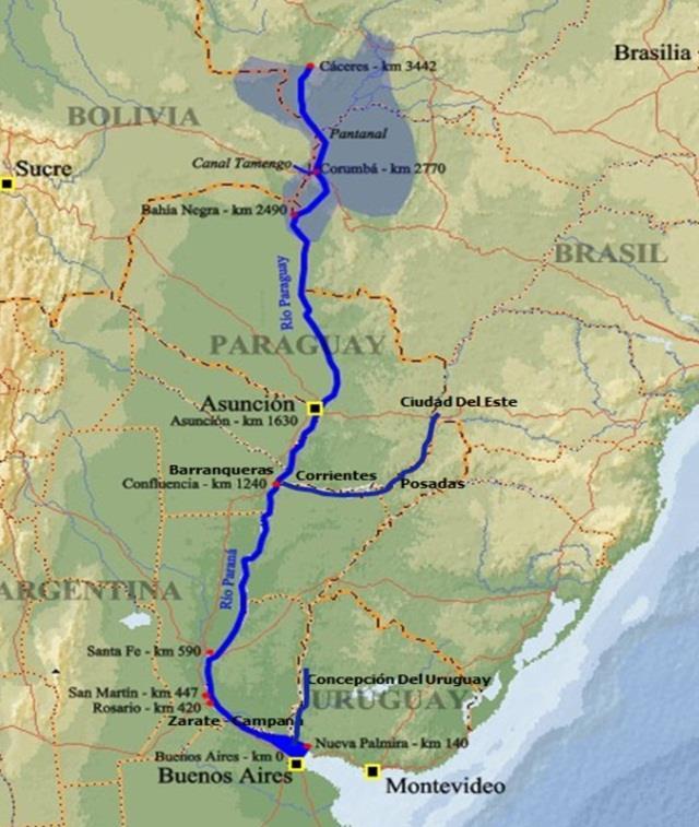 Hidrovía Paraná - Paraguay Acuerdos para llevar los canales del Río de la Plata a 36.