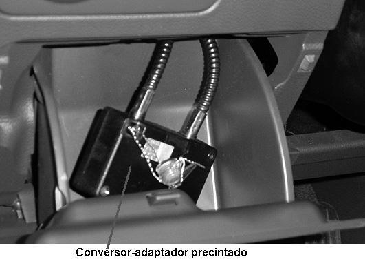 Se ha de ir con cuidado para que esta manguera blindada no pase nunca por la parte frontal del airbag.
