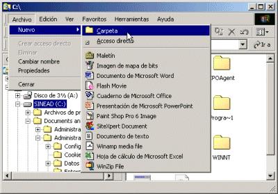 Para crear una carpeta nueva en el Explorador de Windows Haga clic en la unidad o en la carpeta donde