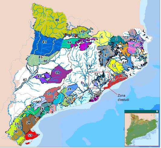 Mapa 4 : Situació de la zona d estudi dins del mapa de massses d aigua subterrània de Catalunya Font: