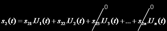 3 Paso 2: Se ja Sij= exceptuando los valores de s21 y s22: Figure 6 Ecuación (a) Multiplicamos la ecuación por U 1 (t) y la integramos en el intervalo [,T]: s 2 (t).u 1 (t) dt = s 21.U 1 (t).u 1 (t) dt + s 22.