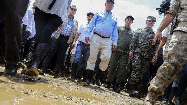 El presidente peruano, Pedro Pablo Kuczynski, visitó la región Piura el fin de semana, una de las más afectadas por El Niño costero.