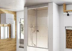 Es esta una opción ideal para baños de espacio reducido ya que su puerta no es de apertura hacia el exterior.