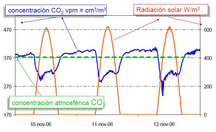 Fotosí ntesis (gr CH2O/m2 min) IMPORTANCIA DEL CO 2 Concentración de CO 2 La temperatura y concentración de dióxido de carbono (CO 2 ) son, junto con la disponibilidad de radiación solar, los