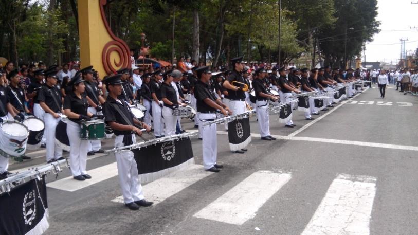 De Puebla Participaron 48 bandas de guerra de todo el país.