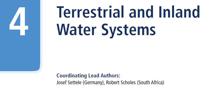 Informe AR5 del IPCC Capítulo 4 Terrestrial and Inland Water Systems (Sistemas