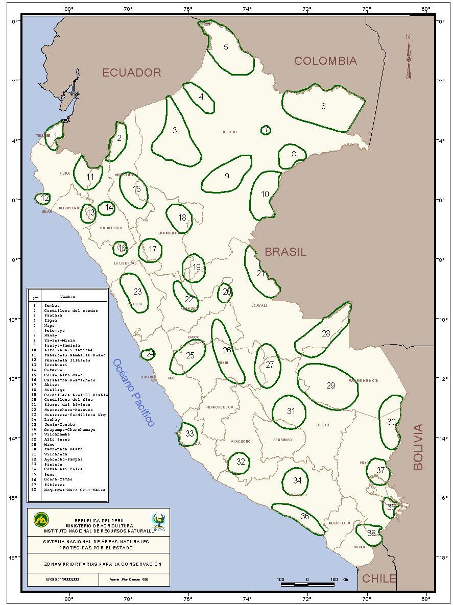 Mapa 3. Área Tabaconas-Namballe-Huancabamaba (11) zona prioritaria de conservación para el Sistema Nacional de Áreas Protegidas por el Estado (SINANPE).