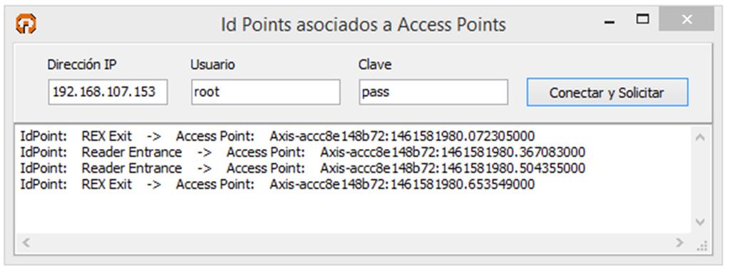 Obtener Access Points para los ID Points Esta aplicación nos permite de manera sencilla conocer la relación entre estos dos parámetros.