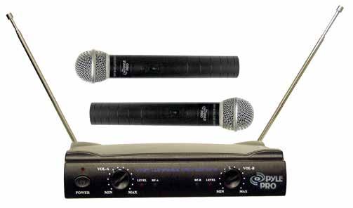 SISTEMA VHF DUAL: 2 MICROFONOS INALAMBRICOS PDWM2500 Sistema VHF Professional Dual Incluye dos micrófonos inalámbricos Interruptor de