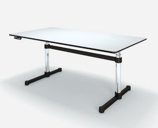 USM La familia de mesas USM combina una tecnología avanzada con un diseño elegante. Tres diferentes tipos de mesas ofrecen opciones para la electrificación y el montaje fácil de accesorios.