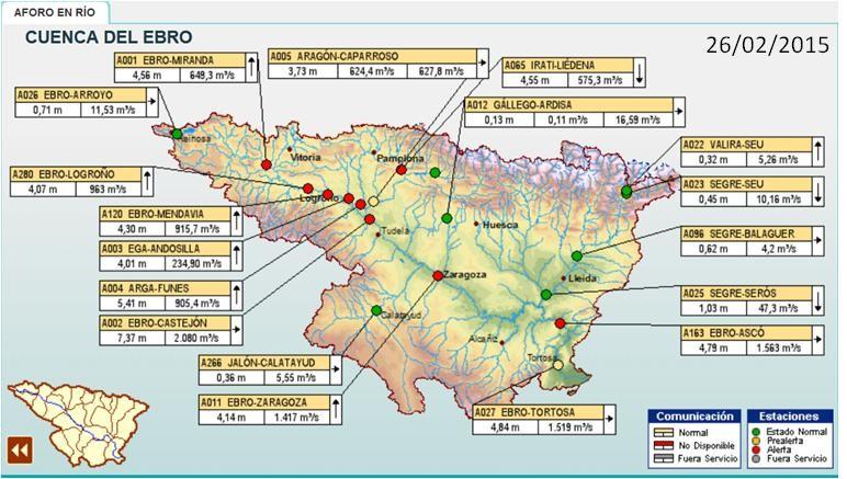 Las demarcaciones hidrográficas más afectadas por los aumentos de caudales han sido Ebro, Cantábrico
