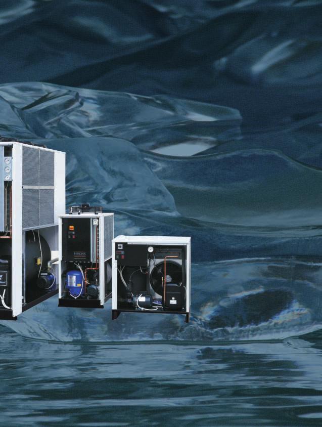 PREFILTRO DEL CONDENSADOR Un prefiltro para el condensador (de serie partir del modelo ICE007) mejora el rendimiento del enfriador y reduce la necesidad de mantenimiento.