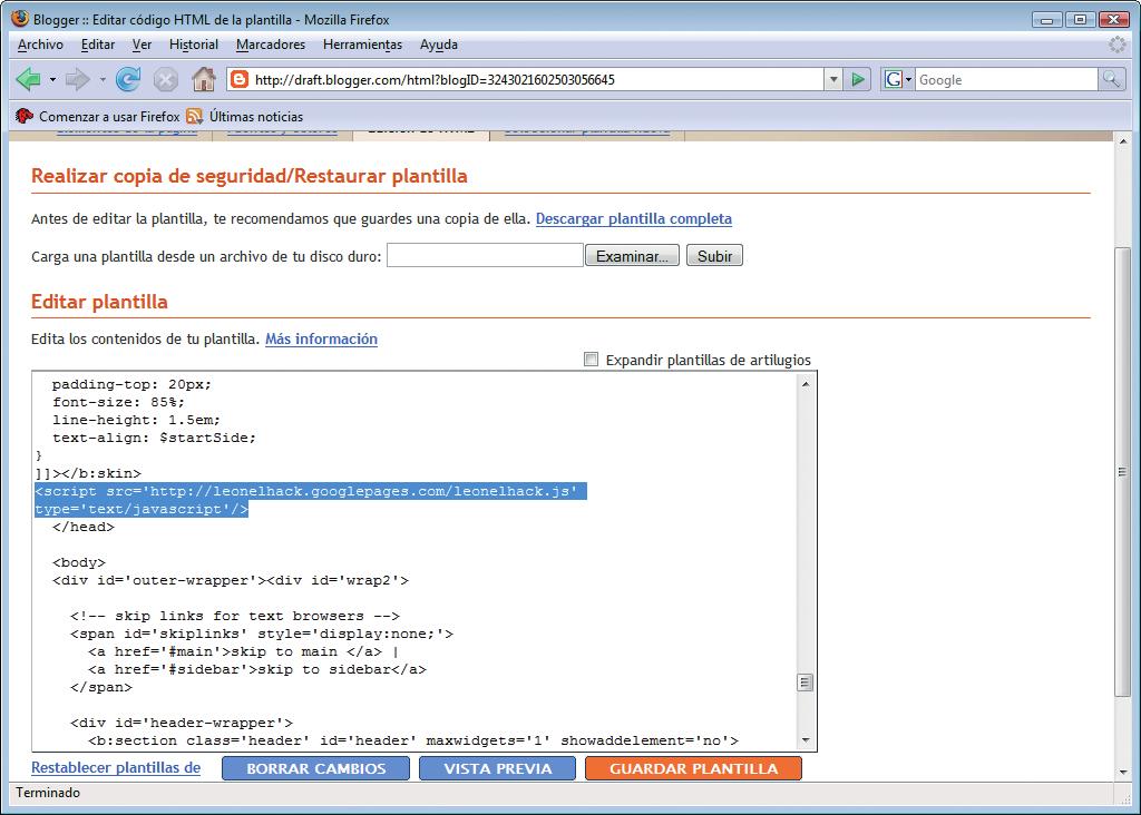 Un archivo con extensión.js es de código Javascript. <script src='http://leonelhack.googlepages.com/leonelhack.