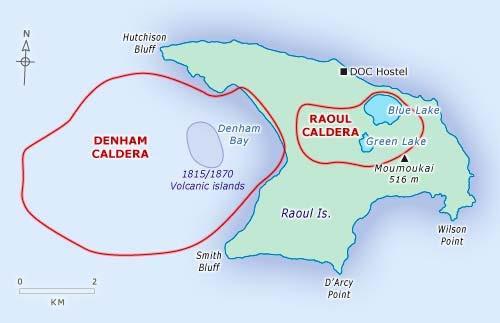 Raoul es la isla con mayor actividad volcánica con relación al resto de las Islas Kermadec.