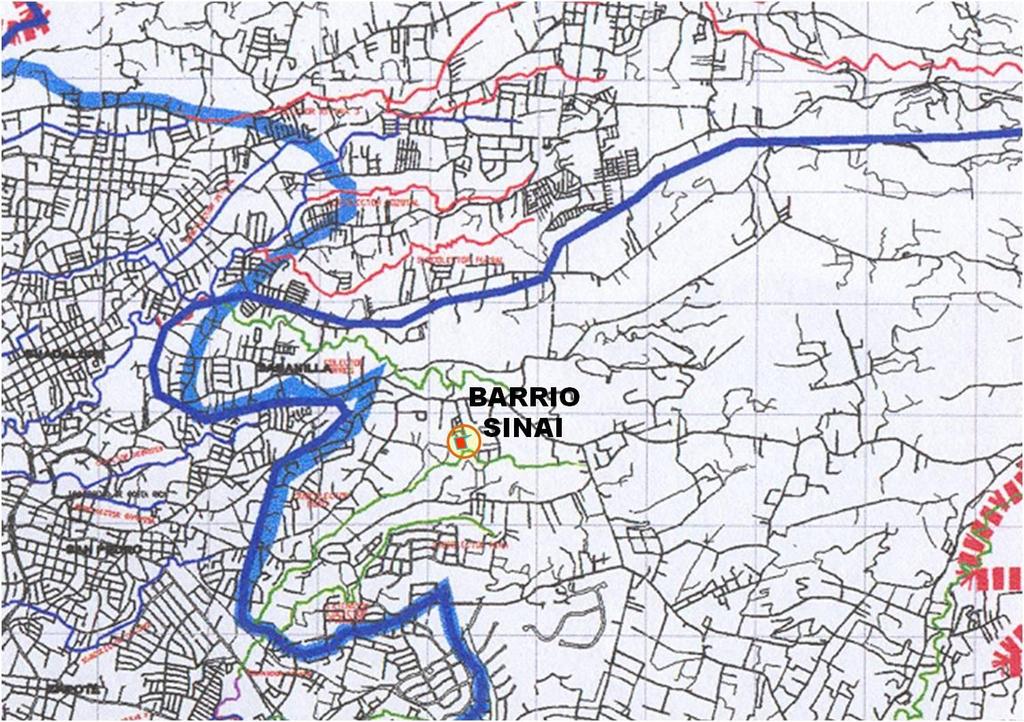 COBERTURA ALCANTARILLADO SANITARIO - BARRIO SINAI Según Mapas de página WEB Tramites de Construcción Cobertura Actual y Etapa I No
