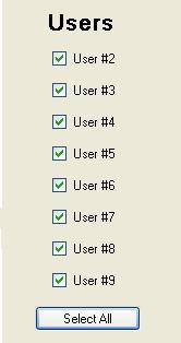 Instalar usuarios: Para instalar un usuario marque la casilla Installed (instalado) adyacente al ID de usuario que desee instalar o haga clic en el botón Select All (seleccionar todos) (figura 10).