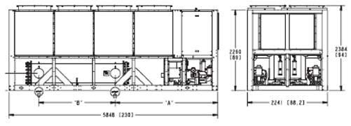 Equipamiento opcional Esquema frío industrial Versiones especiales para producción de agua a 15ºC. Versión con ventiladores centrífugos de condensación. Versión con control remoto.