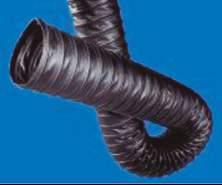 Diámetros disponibles: Desde 300 a 630 mm Longitudes habituales: 5, 6 y 10 metros CONDUCTO FLEXIBLE TÚNELES Características: Conducto flexible autoextinguible reforzado en poliéster y PVC con espiral