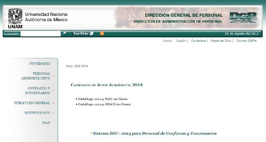 Sistema DNC 2014 en línea. Guía de Operación GUÍA DE OPERACIÓN 1.